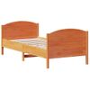 Estructura Cama Con Cabecero Madera Pino Marrón Cera 90x190 Cm