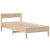 Estructura De Cama Con Cabecero Madera Maciza Pino 100x200 Cm Marrón