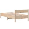 Estructura De Cama Con Cabecero Madera Maciza Pino 100x200 Cm Marrón