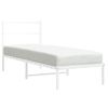 Vidaxl Estructura De Cama De Metal Con Cabecero Blanco 80x200 Cm