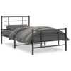 Estructura De Cama Con Cabecero Y Estribo Metal Negro 107x203cm