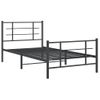 Estructura De Cama Con Cabecero Y Estribo Metal Negro 107x203cm