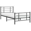 Estructura De Cama Con Cabecero Y Estribo Metal Negro 107x203cm