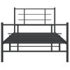 Estructura De Cama Con Cabecero Y Estribo Metal Negro 107x203cm