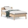 Estructura De Cama Con Cabecero Madera Maciza Pino 75x190 Cm Marrón