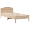 Estructura De Cama Con Cabecero Madera Maciza Pino 75x190 Cm Marrón