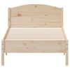 Estructura De Cama Con Cabecero Madera Maciza Pino 75x190 Cm Marrón