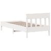 Estructura De Cama Con Cabecero Madera Pino Blanco 75x190 Cm