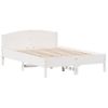 Estructura De Cama Con Cabecero Madera Pino Blanco 135x190 Cm