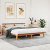 Estructura Cama Con Cabecero Madera Pino Marrón Cera 150x200 Cm