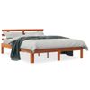 Estructura Cama Con Cabecero Madera Pino Marrón Cera 120x190 Cm