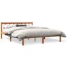 Estructura De Cama Madera Maciza Pino Marrón Cera 150x200 Cm