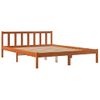 Estructura De Cama Madera Maciza Pino Marrón Cera 150x200 Cm