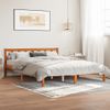 Estructura De Cama Madera Maciza Pino Marrón Cera 150x200 Cm