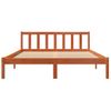 Estructura De Cama Madera Maciza Pino Marrón Cera 150x200 Cm