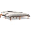 Estructura De Cama Madera Maciza Pino Marrón Cera 150x200 Cm