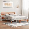 Estructura De Cama Madera Maciza Pino Marrón Cera 140x190 Cm