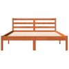 Estructura De Cama Madera Maciza Pino Marrón Cera 140x190 Cm