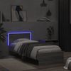 Estructura De Cama Cabecero Luces Led Gris Sonoma 90x190 Cm