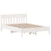 Estructura De Cama Con Cabecero Madera Pino Blanco 140x190 Cm