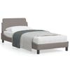 Estructura De Cama Con Cabecero De Tela Gris Taupe 80x200 Cm Gris Topo