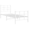 Estructura Cama Metal Con Cabecero Y Pie Cama Blanca 80x200 Cm