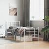 Estructura Cama Metal Con Cabecero Y Pie Cama Blanca 80x200 Cm