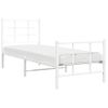 Estructura Cama Metal Con Cabecero Y Pie Cama Blanca 80x200 Cm