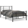 Estructura De Cama Con Cabecero Y Estribo Metal Negro 100x190cm