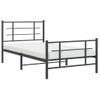 Estructura De Cama Con Cabecero Y Estribo Metal Negro 100x190cm