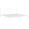 Estructura De Cama De Metal Con Cabecero Blanco 193x203 Cm