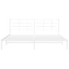 Estructura De Cama De Metal Con Cabecero Blanco 193x203 Cm