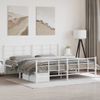 Estructura Cama Metal Con Cabecero Y Estribo Blanco 200x200 Cm