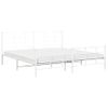 Estructura Cama Metal Con Cabecero Y Estribo Blanco 200x200 Cm