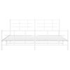 Estructura Cama Metal Con Cabecero Y Estribo Blanco 200x200 Cm