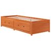 Sofá Cama De Madera Maciza De Pino Marrón Cera 75x190 Cm