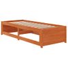 Sofá Cama De Madera Maciza De Pino Marrón Cera 75x190 Cm