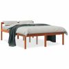 Cama Para Mayores Madera Maciza De Pino Marrón Cera 140x200 Cm