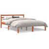 Estructura De Cama Madera Maciza Pino Marrón Cera 120x190 Cm