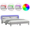 Vidaxl Estructura De Cama Cabecero Y Luces Led Gris Sonoma 160x200 Cm