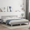 Vidaxl Estructura De Cama Cabecero Y Luces Led Gris Sonoma 160x200 Cm