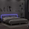 Vidaxl Estructura De Cama Cabecero Y Luces Led Gris Sonoma 160x200 Cm