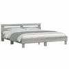 Vidaxl Estructura De Cama Cabecero Y Luces Led Gris Sonoma 160x200 Cm