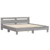 Vidaxl Estructura De Cama Cabecero Y Luces Led Gris Sonoma 160x200 Cm