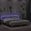 Vidaxl Estructura De Cama Cabecero Y Luces Led Gris Hormigón 180x200cm