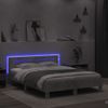 Vidaxl Estructura De Cama Cabecero Y Luces Led Gris Hormigón 140x200cm