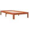 Estructura De Cama Madera Maciza Pino Marrón Cera 100x200 Cm