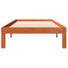 Estructura De Cama Madera Maciza Pino Marrón Cera 100x200 Cm