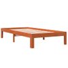 Estructura De Cama Madera Maciza Pino Marrón Cera 100x200 Cm