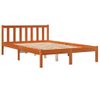 Estructura De Cama Madera Maciza Pino Marrón Cera 135x190 Cm